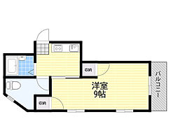 メゾンドール豊寿荘 1Kの間取図画像