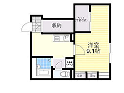 レオパレス日野 1Kの間取図画像