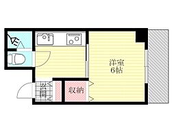 中村マンション 1Kの間取図画像