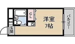 第12東昌ハイツ ワンルームの間取図画像