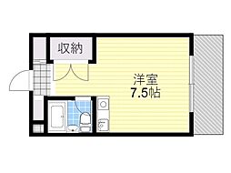 エスポワールミヤビ ワンルームの間取図画像