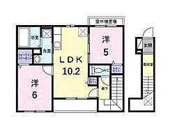 プラム江坂 2LDKの間取図画像