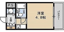 ファミールハイツ北大阪5号棟弐番館 1Kの間取図画像