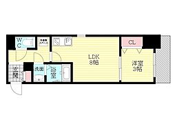 Pエンシンビル 1LDKの間取図画像