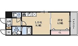 グランルクレ新大阪 1LDKの間取図画像