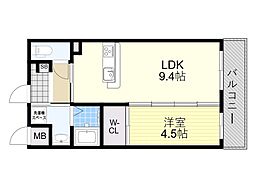 第22関根マンション 1LDKの間取図画像