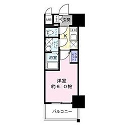 エスリード新大阪ザ・プレミアWEST 1Kの間取図画像