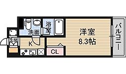 プラウドフラット新大阪 1Kの間取図画像