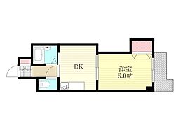 ローズコーポ新大阪7 1DKの間取図画像