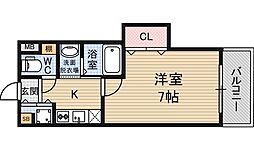 リエート東三国 1Kの間取図画像