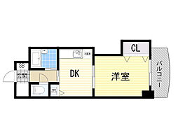 ノルデンハイム東三国B棟 1DKの間取図画像