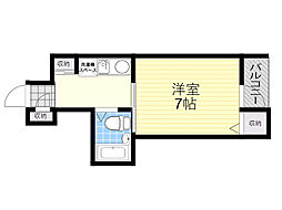 T-HOMES新大阪 1Kの間取図画像