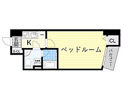 リッジ江坂 1Kの間取図画像