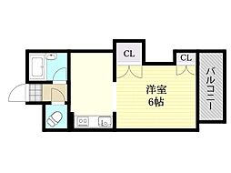 グレイスフル第3東三国 1Kの間取図画像