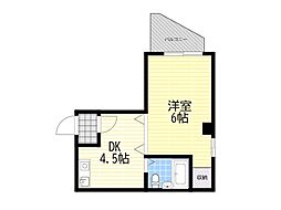 ロイヤルゆたか別館 1DKの間取図画像