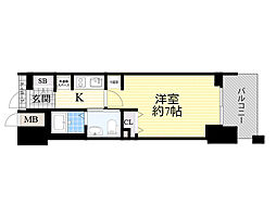 エステムコート新大阪Xザ・ゲート 1Kの間取図画像
