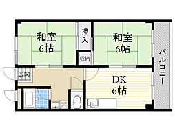 シルクハイム 2DKの間取図画像
