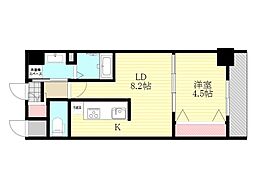 グランルクレ新大阪 1LDKの間取図画像