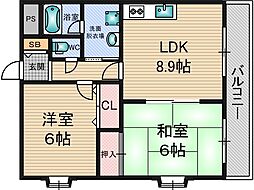 ウノディアマンテ 2DKの間取図画像