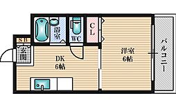 大旺第3マンション 1DKの間取図画像