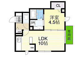 アリエス 1LDKの間取図画像