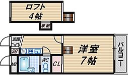 M'sキューブ 1Kの間取図画像