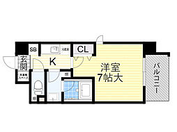 新大阪南グランドマンション 1Kの間取図画像
