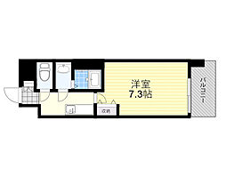 LIVIAZSHIN-OSAKACiel 1Kの間取図画像
