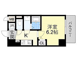 ラドゥセール江坂2 1Kの間取図画像