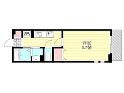 メゾンドシャンテール 1Kの間取図画像