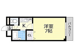 カーサグランテ竹島 1Kの間取図画像