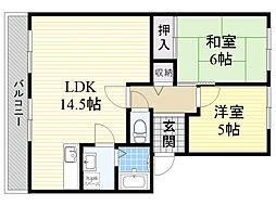 パティエール 2LDKの間取図画像