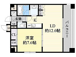 レジディア江坂 1LDKの間取図画像