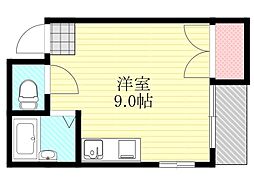 モアメゾン2 ワンルームの間取図画像
