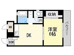 レクシア新大阪 1DKの間取図画像