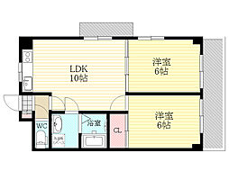 ヴィラエスポアール 2LDKの間取図画像