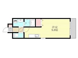 エクセレント上新18 ワンルームの間取図画像