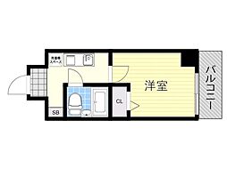 エスリード新大阪 1Kの間取図画像