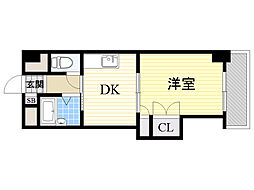 新大阪グランドハイツ北 1DKの間取図画像