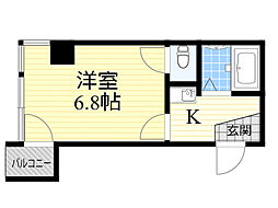 ジオナ新大阪 1Kの間取図画像