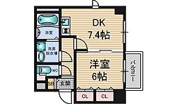 オクトレーベン新大阪 1DKの間取図画像