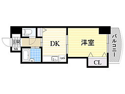 ノルデンハイム東三国B棟 1DKの間取図画像
