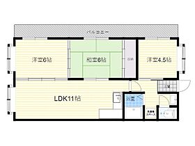 王谷マンション  ｜ 大阪府吹田市山田西４丁目16番1号（賃貸マンション3LDK・2階・64.00㎡） その2