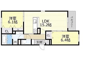 クレールウエスト  ｜ 大阪府豊中市熊野町４丁目12番3号（賃貸アパート2LDK・3階・64.69㎡） その2