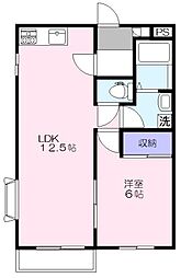 グランドール 1階1LDKの間取り