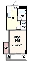 パレーシャル 1Kの間取図画像