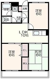 エクレール烏山 3LDKの間取図画像