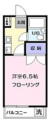 ローズハウス有馬 1Kの間取図画像