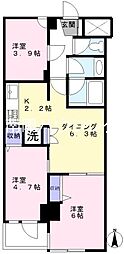 マートルコート調布 3DKの間取図画像