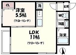 NICOハイム 1LDKの間取図画像